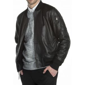 Men’s MA-1 Bomber Leather Jacket