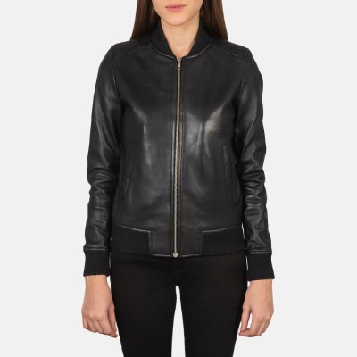 Women’s MA-1 Bomber Leather Jacket