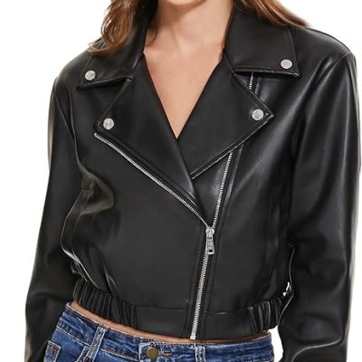Women’s Double Rider Cropped Leather Jacket