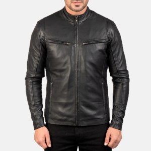 Men’s Classic Cafe Racer Leather Jacket