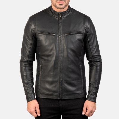 Men’s Classic Cafe Racer Leather Jacket