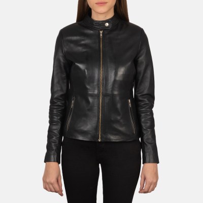 Women’s Classic Cafe Racer Leather Jacket