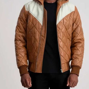 Men’s Diamond-Style Stitching Puffer Jacket