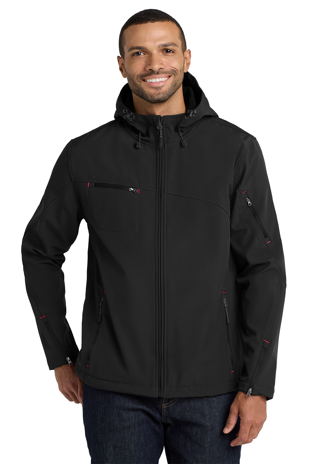 Men’s Textured Hooded Soft Shell Jacket