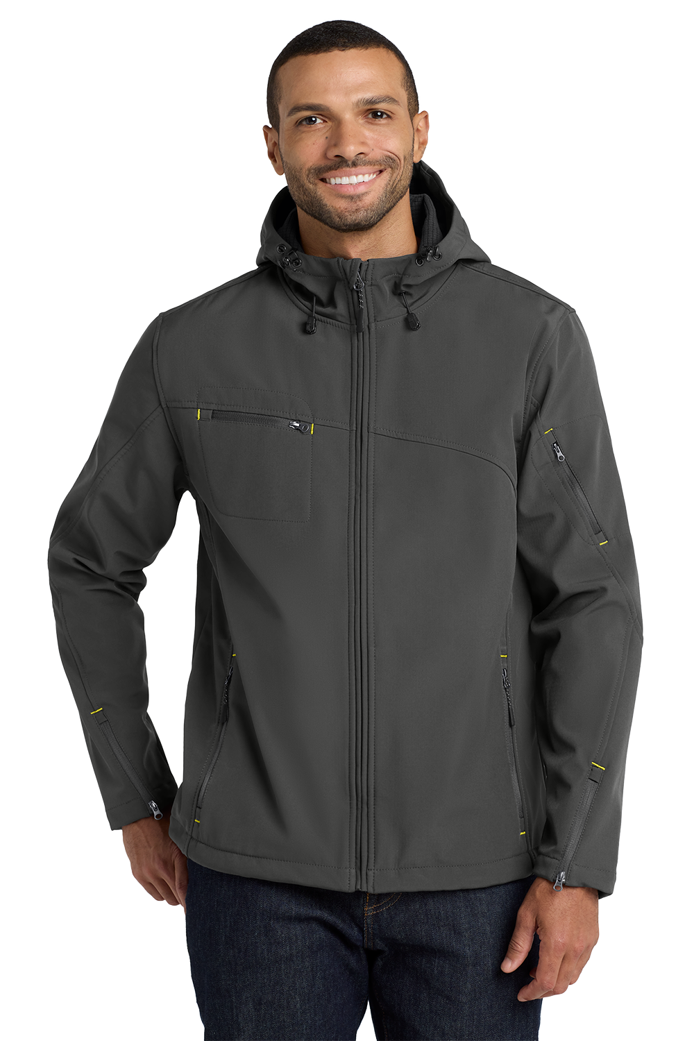Men’s Textured Hooded Soft Shell Jacket