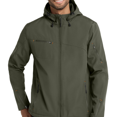 Men’s Textured Hooded Soft Shell Jacket – Water-Resistant & Customizable