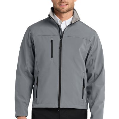 Men’s Stretch Soft Shell Jacket, Water-Resistant & Customizable