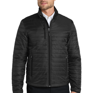 J850_DEEP BLACK_MODEL_FRONT Men’s Packable Puffy Jacket