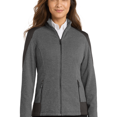 Women’s Grid Fleece Jacket – Stretch Performance & Customizable