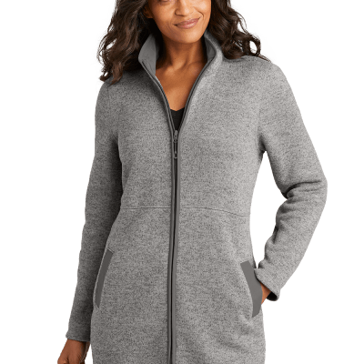 Women’s Arc Sweater Fleece Long Jacket – Warm, Elegant & Customizable