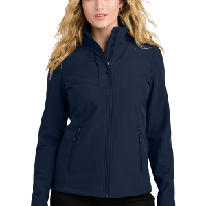 L720_True Navy_Model_Front Women’s Core Soft Shell Jacket