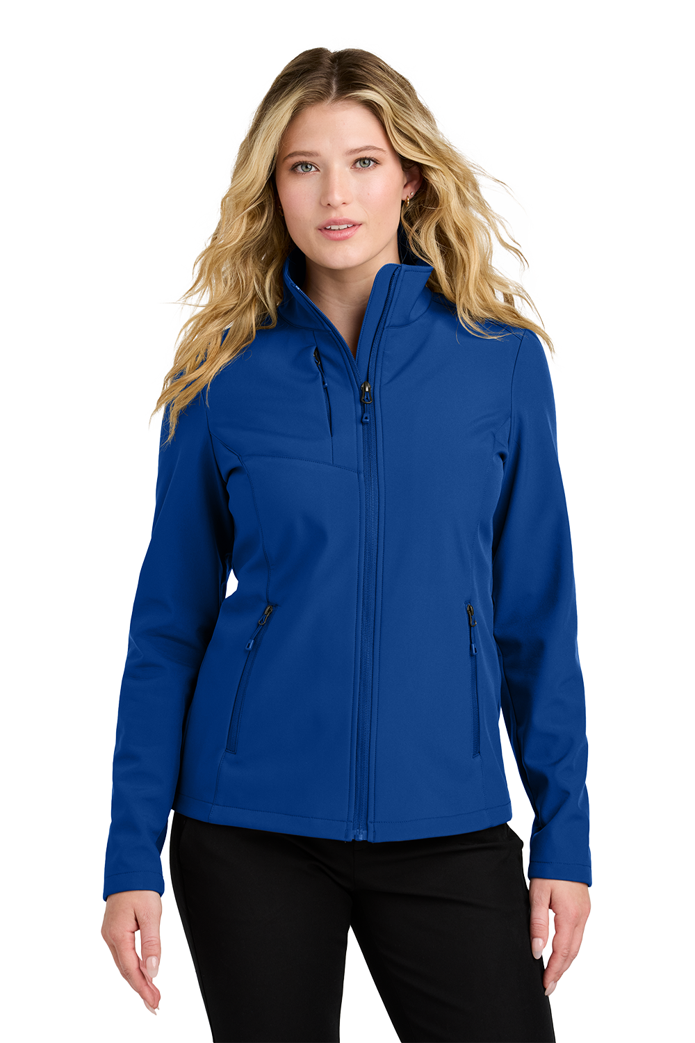 L720_True Royal_Model_Front Women’s Core Soft Shell Jacket