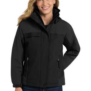 L792_BLACK_BLACK_MODEL_FRONT Women’s Waterproof Ripstop Jacket