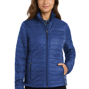 L850_COBALT BLUE_MODEL_FRONT Women’s Packable Puffy Jacket