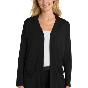 LK5434_BLACK_MODEL_FRONT Women’s Long Pocket Cardigan