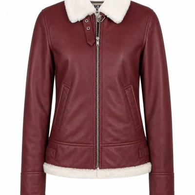 Women’s B-3 Bomber Pilot Leather Jacket (1 strap)
