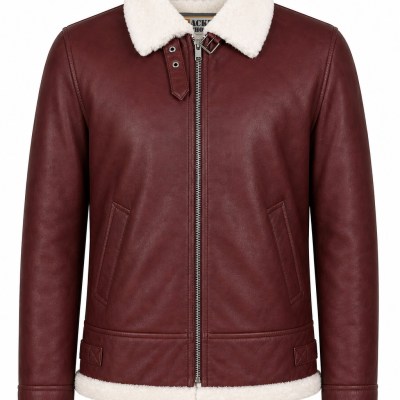 Men’s B-3 Bomber Pilot Leather Jacket (1 strap)