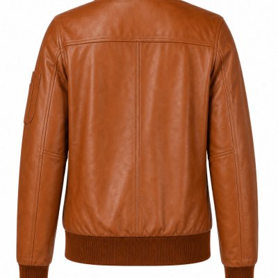 Women’s MA-1 Bomber Pilot Leather Jacket (with sleeve pocket)