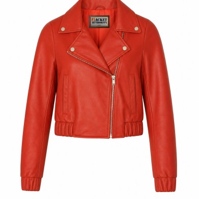 Women’s double rider cropped Leather Jacket