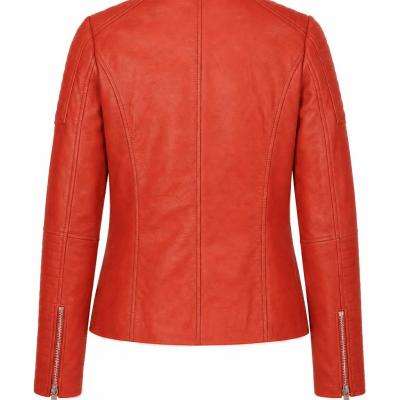 Women’s Cafe Racer Quilted Leather Jacket