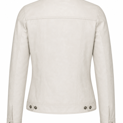 Women’s classic flap-pocket trucker Leather Jacket